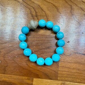 Turquoise Beaded Bracelet with Sequin Accent